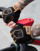 FIST GLOVES Black N Tan 1/2 Finger Glove