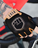 FIST GLOVES Black N Tan 1/2 Finger Glove
