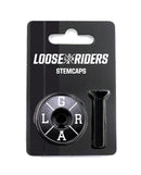 LOOSE RIDERS Stem Cap X Logo Black