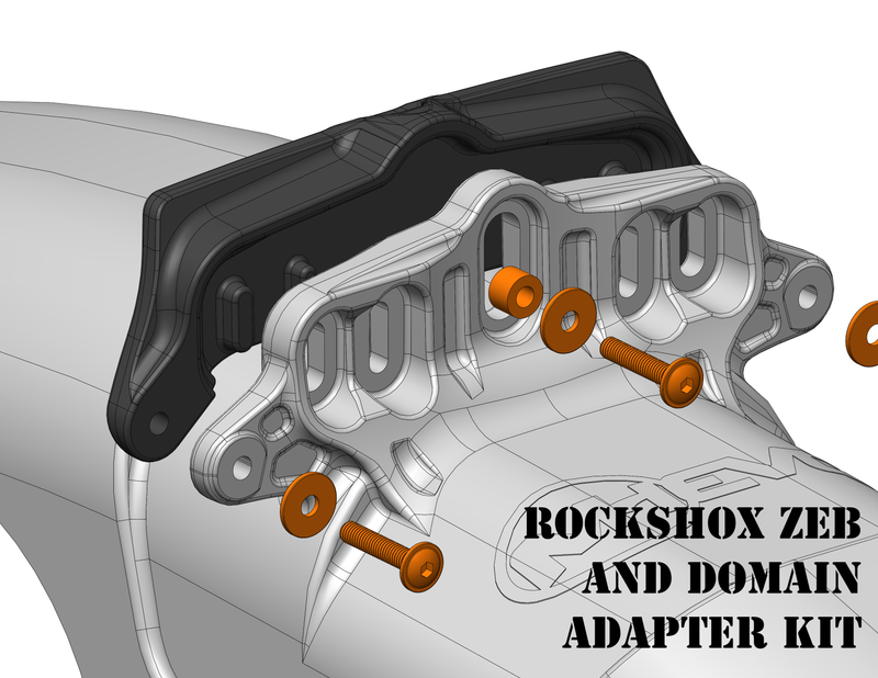 MUDHUGGER -ROCKSHOX ZEB / DOMAIN BOLT-ON ADAPTER PACK FOR EVO MUDHUGGERS